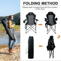 Silla de Camping Alta de 150kg Plegable, Resistente, Silla de Jardín con Bolsillo y Vasos - details 27