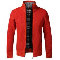 Top Quality Autumn Winter New Men's Jacket Slim Fit Stand Collar Zipper Jacket Men Solid Cotton Thick Warm  Sweater - details 23