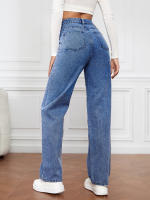 Pantalones vaqueros elásticos lavados para mujer, jeans de pierna recta, moda - details 7