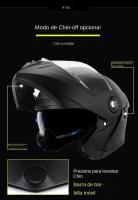 Motocicleta de doble lente con visera solar interna, ajustable para todos, con casco de cara completo montado - details 3