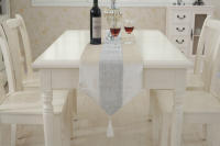 Corredor de Mesa de Terciopelo Plateado Moderno ANUMEI Cubierta de Mesa Gris Negro Decorativo Material Poliéster Hecho en China - details 17