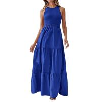 Vestido Bohemio De Playa Largo Para Mujer Elegante Sin Mangas Color Sólido Vintage Vestido De Fiesta Maxi Con Swing Grande Silueta A-Line Para Verano - details 1