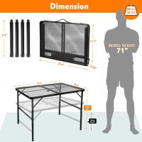 Mesa Plegable, fácil de Guardar, Mesa de Picnic compacta y portátil para Parrilla, Camping al Aire Libre, jardín, Patio, Comedor, Barbacoa, Fiesta, Mercado, 3 pies (Mediana, Plateada) - details 17