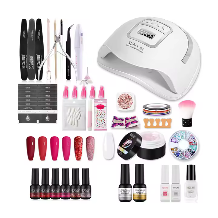 NAILWIND-Juego de manicura para uñas acrílicas, Kit de cortaúñas, herramienta de extensión semipermanente, Gel de uñas con lámpara UV, máquina pulidora de uñas - 1