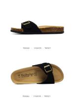 Sandalias planas de mujer 2024 con puntera de corcho, tallas de verano 6-11, zapatillas antideslizantes ajustables - details 6