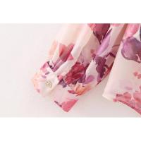 BUNO-Conjunto de dos piezas con estampado floral y manga larga para mujer, camisa informal con una hilera de botones y falda plisada de cintura alta - details 22