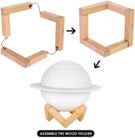 Lámpara de noche Saturno con impresión 3D, Luz De Luna con Control remoto táctil, decoración de dormitorio, regalos para niños, 13/16/22cm, 16 colores - details 5