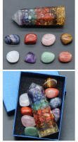 Piedras naturales de Chip de 7 Chakras, cristal curativo de un solo punto, varitas de resina, piedra caída, amatista, Reiki, meditación con caja de regalo - details 3