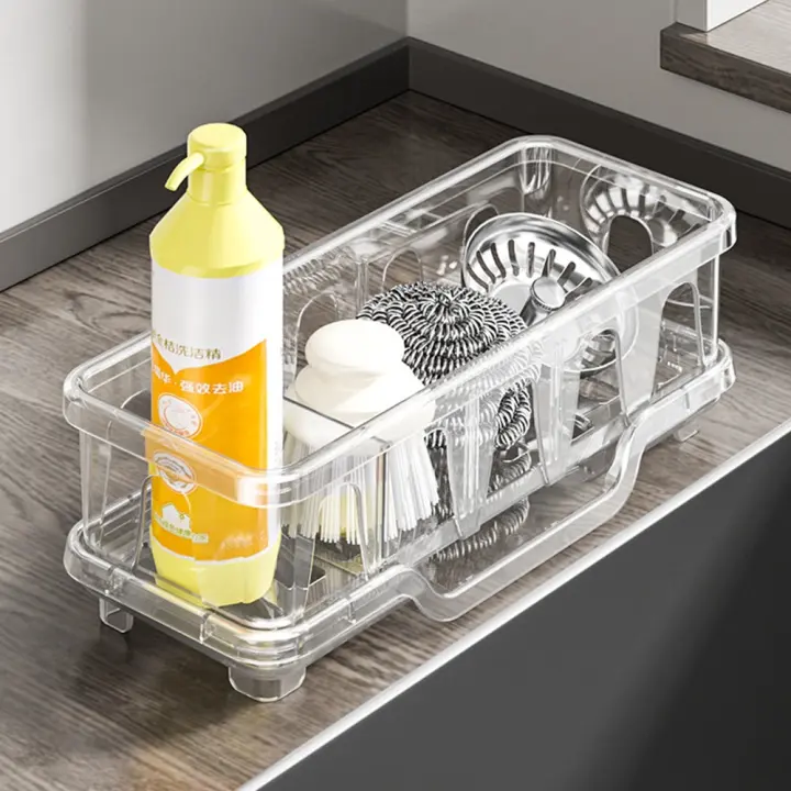 Partición desmontable para fregadero de cocina, estante de esponja de secado rápido, a prueba de humedad, autodrenante, organizador para fregadero de cocina - 1
