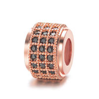 6 uds., 6,5x8,5 MM, cuentas espaciadoras cilíndricas de latón y circonio, pulseras, cuentas, suministros para hacer joyería Diy, accesorios - details 5