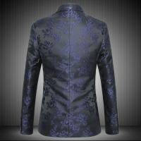 Chaqueta de esmoquin Floral para hombre, traje bordado rosa - details 8