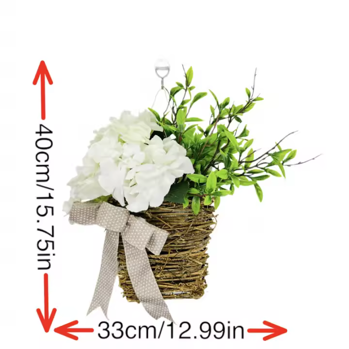 Cesta de flores de hortensia de primavera guirnalda Flor artificial - 1