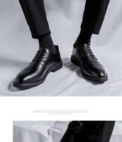 Zapatos de hombre de cuero puntiagudos británicos informales formales de negocios de moda coreana - details 7