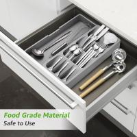 Organizador de Cajón de Cocina Expandible Bandeja de Plástico Compacta para Utensilios - details 2