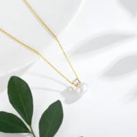 Colgante de Perla Natural Collar de Oro Sólido 18K con Moissanita Ideal para Mujeres - details 2