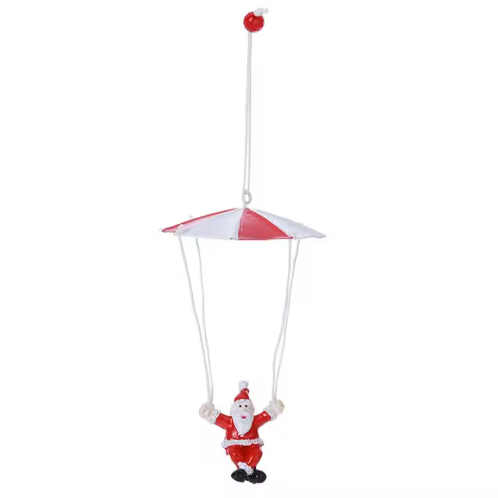 Colgante de Navidad Adorno de árbol de Navidad mini paracaídas Papá Noel muñeco de nieve - 1