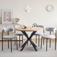 Un juego de 4 sillas de comedor de estilo nórdico, sillas de comedor modernas de terciopelo Teddy, patas de metal para cocina/sala de estar - details 7