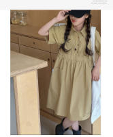 Vestido Polo para Niña en Verano Manga Corta, Bolsillo Grande, Moda Infantil Casual - details 6