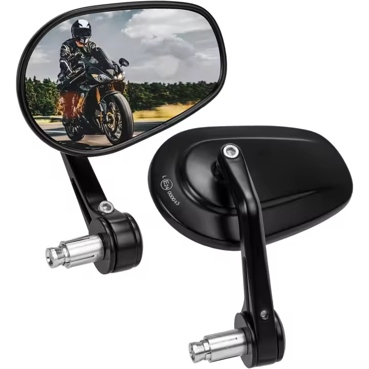 Espejo Manillar Universal para Motocicleta Plegable Giratorio de 360 ° - 1