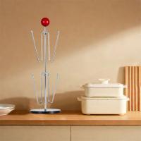 Portavasos de hierro creativo, Base acrílica, estante de almacenamiento para tazas de té al revés, estilo antiguo, ahorro de espacio, portavasos de café para el hogar - details 5