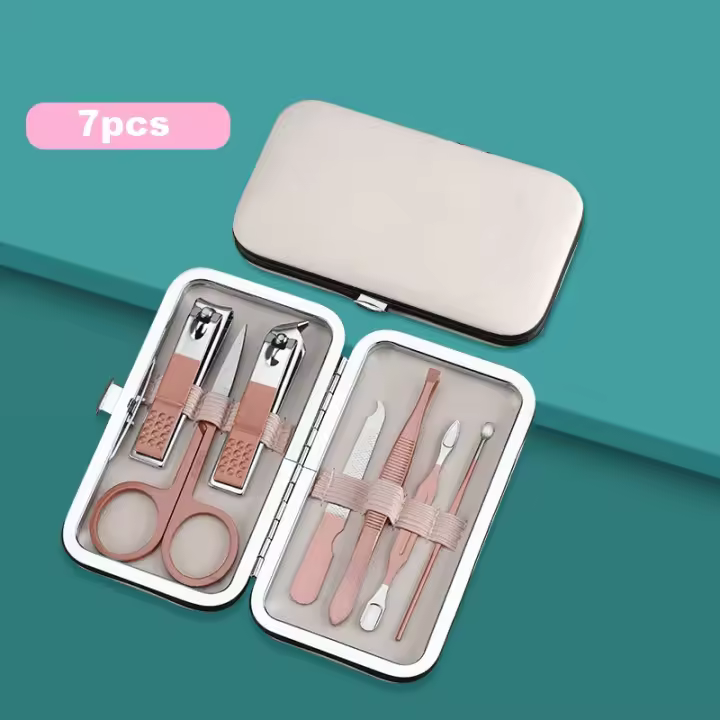 Juego de cortaúñas de acero inoxidable para el hogar, herramientas para manicura y pedicura, cucharilla para las orejas, 7/10/12/18 piezas - 1