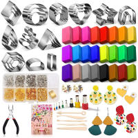 Kit DE FABRICACIÓN de pendientes de arcilla polimérica, cortadores de acero inoxidable, molde hecho a mano, herramienta de cerámica, bricolaje, artesanía de cerámica, suministros de joyería de diseñador - details 0