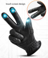Guantes de cuero auténtico para motocicleta, manoplas Retro Vintage de invierno a prueba de viento, diseño táctil, malla transpirable a prueba de golpes, Palma antideslizante - details 3