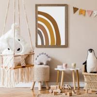 Pintura en Lienzo de JUBEER con Animales de la Talla de Lion Safari Boho Arcoiris para Decoración de Habitación de Niños y Bebé - details 3