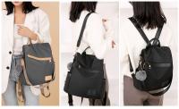 Mochila antirrobo de tela Oxford impermeable para mujer, bolso de hombro escolar de nailon ligero para viaje, a la moda - details 0