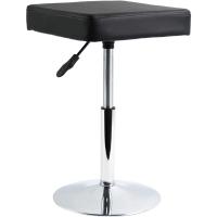 Cuadrado Cuero Silla Ocio Bar Trabajo Giratorio Ajustable en Altura Garaje sin Respaldo barbero Blanco - details 7