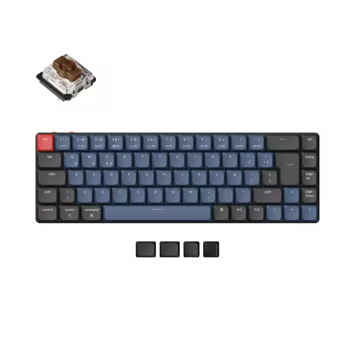Keychron Teclado Mecánico Inalámbrico K7 Pro con Retroiluminación RGB y Teclas ABS para Español ISO 65% Diseño Contemporáneo y Ambidextral Cable USB Incluido - 1