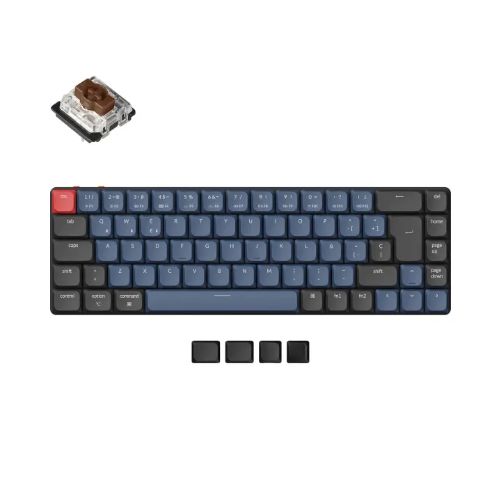 Keychron Teclado Mecánico Inalámbrico K7 Pro con Retroiluminación RGB y Teclas ABS para Español ISO 65% Diseño Contemporáneo y Ambidextral Cable USB Incluido - 1