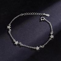 S999 Estrella de diamante brillante de plata pura para mujer, pulsera de estudiante Bestie de estilo forestal con personalidad de nicho Simple, diseño fresco - details 0