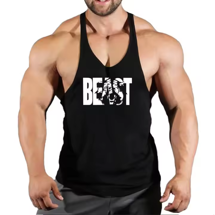 Sudadera sin mangas para hombre, camisetas de gimnasio, tirantes, Top para hombre, chalecos de Fitness, camisa de culturismo, ropa Stringer, chaleco - 1