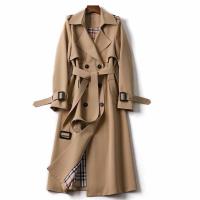 Gabardina de doble botonadura para mujer, abrigo clásico con solapa, abrigo ajustado con cinturón - details 2