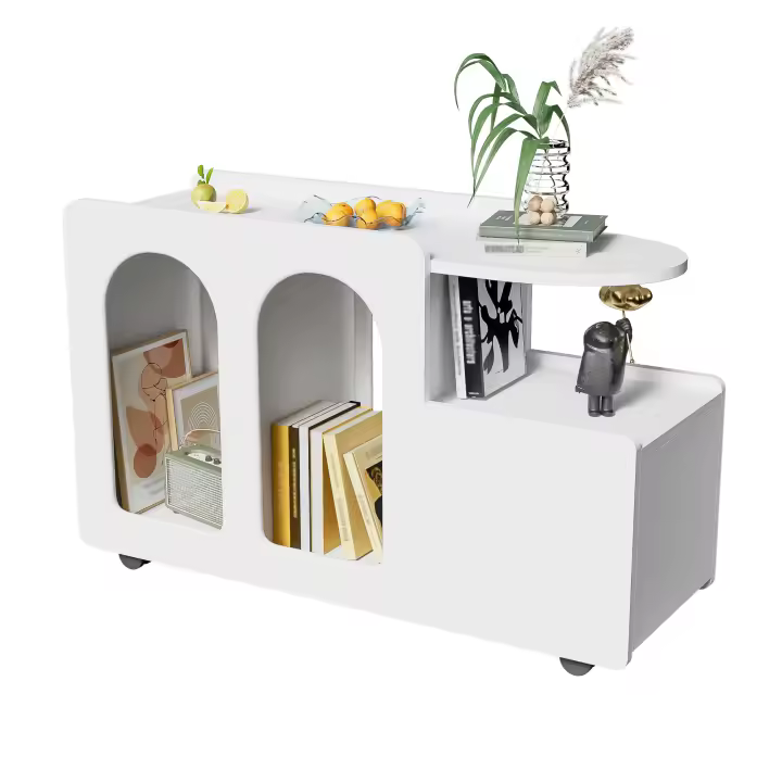 Carrito de Almacenamiento Versátil Diseño Arco Sencillo Material de Cartón Ancho de 82cm - 1