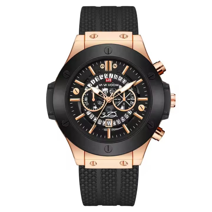 Reloj Deportivo de Cuarzo Automático MAYZHISU Resistente al Agua, Luminoso, Correa de Cuero para Hombres Elegante para Negocios - 1