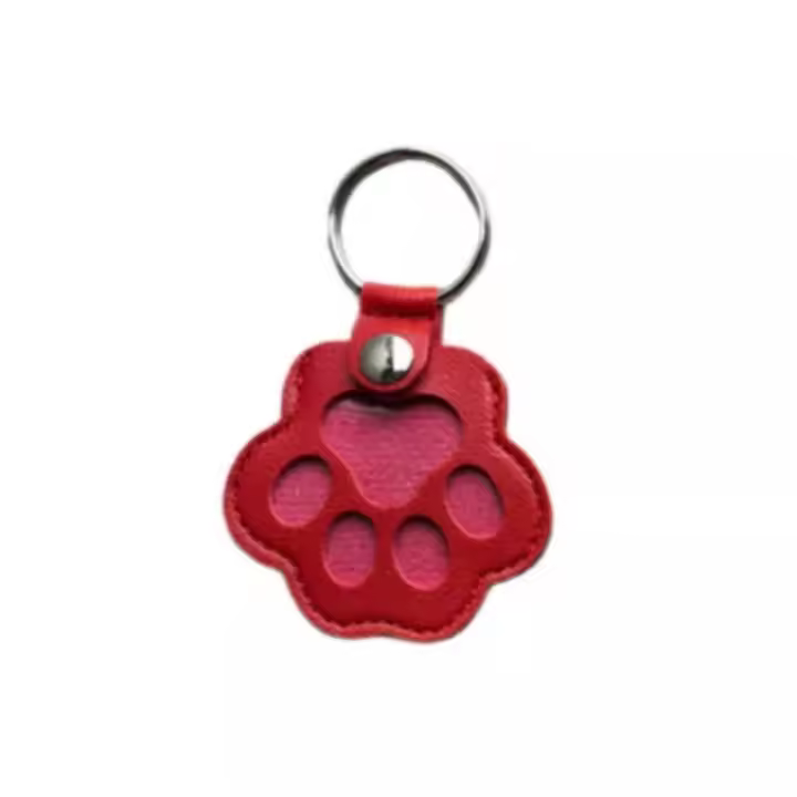 Llavero con garra de gato, bolsa de almacenamiento de pelo de mascota creativa, colgante de pata de perro y cachorro de cuero PU, decoración para mochila - 1