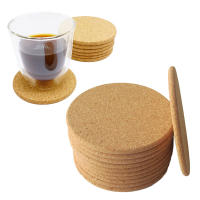 Posavasos de corcho Natural para mesa, accesorios de cocina, alfombrilla redonda para taza de café y té, decoración de escritorio, 50/100 piezas - details 0