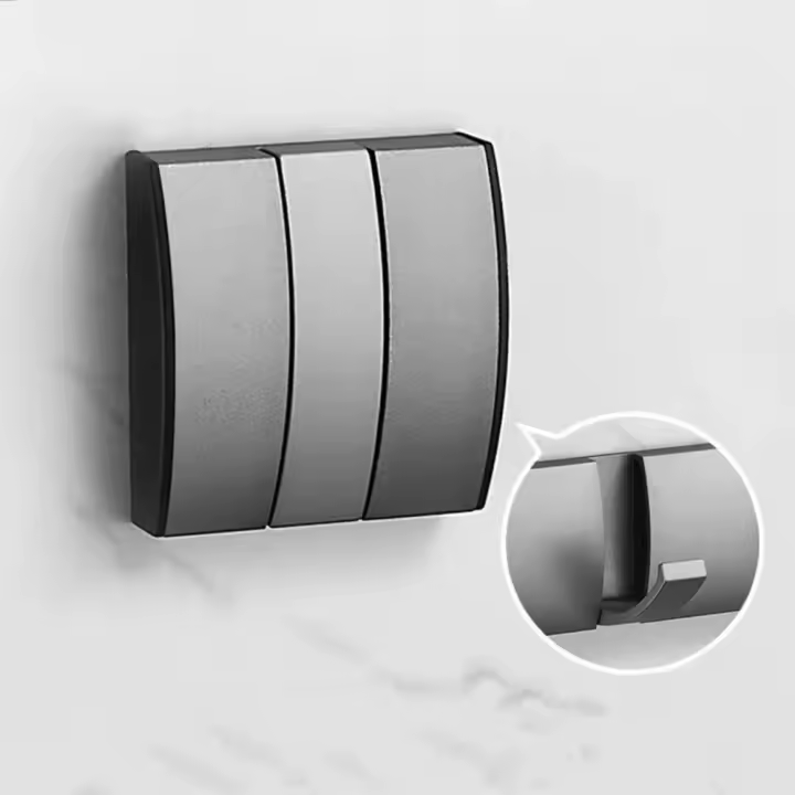 Instalación sin clavos de aluminio para puerta trasera de baño, colgador de toallas de pared, soporte para ropa, perchero, ganchos - 1