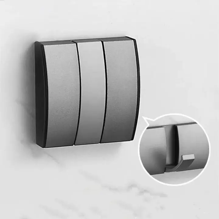 Instalación sin clavos de aluminio para puerta trasera de baño, colgador de toallas de pared, soporte para ropa, perchero, ganchos - 1