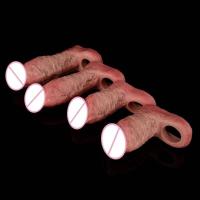 Empaque privado Sexy SXXY Silicona 4 Tamaños Ultra Hueco Dildo Manga para agrandar el pene masculino Funda realista de extremo abierto para hombres - details 10