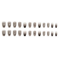 Uñas Postizas De Ballet Cortas En Gradient Minimalista 24 Piezas + 1 De Pegamento + 1 De Lijador Material De Resina Estilo Francés - details 3