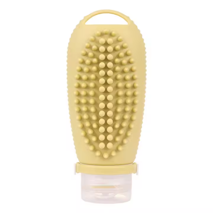 Botella recargable de silicona para viaje, cepillo de limpieza Facial, botellas portátiles para champú, loción, cosméticos, contenedores G - 1