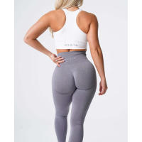 Leggings deportivos de cintura alta para mujer NVG de spandex con pantalones interiores suaves para ropa de gimnasio y fitness. - details 13