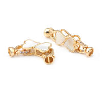 2 juegos de conectores de latón y circonita y concha de Color dorado de 18K para collares, cierres de pulsera, suministros para fabricación de joyas, accesorios Diy - details 15