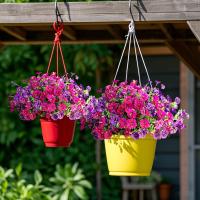 Flores Artificiales Vibrantes Resistentes a Rayos UV, Sin Desvanecimiento, Ideal para Jardines Domésticos, Colgados en Porches, Cajas de Ventana, Patios y Celebraciones Estacionales - details 3