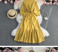 Primavera/Verano mujer viaje vacaciones Vintage largo estilo étnico bohemio bordado cintura atar algodón y vestido - details 17