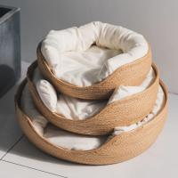 Cesta de ratán para mascotas, colchón de hierba tejida, nido para gatos, perrera, tabla para rascar de paja, cama para gatos para cachorros y gatitos, Universal para todas las estaciones - details 0