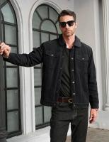 Chaqueta de pana forrada de Sherpa para hombre, chaquetas de camionero, cuello vuelto de algodón, abrigo informal cálido, invierno - details 15